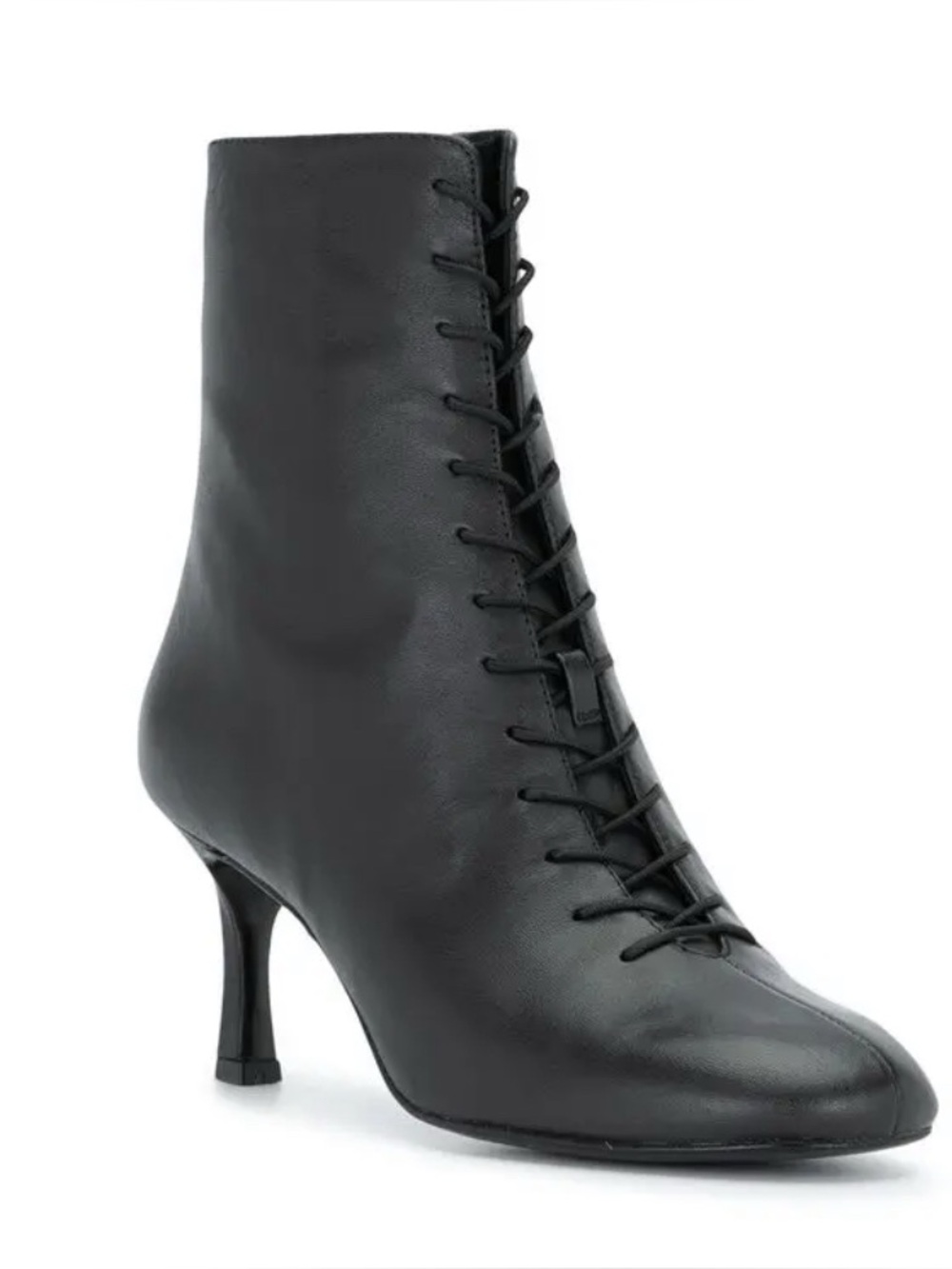 Reformation Natalia Black Lace-Up Ankle Boots